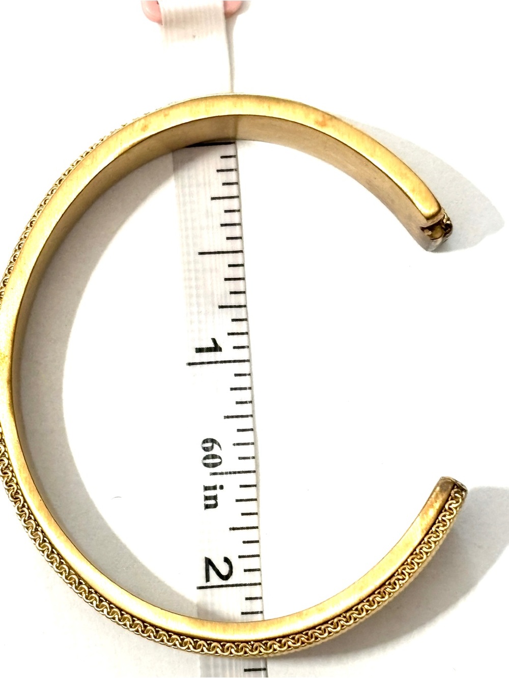 SKAGEN Gold Tone Mesh Crystal Rhinestone Open Cuff Bracelet Minimalist Modern - Picture 6 of 7